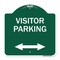 Signmission Reserved Parking Visitor Parking Arrow Pointing Left and Right, Green & White, A-DES-GW-1818-23025 A-DES-GW-1818-23025 - alternate 1